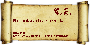 Milenkovits Rozvita névjegykártya